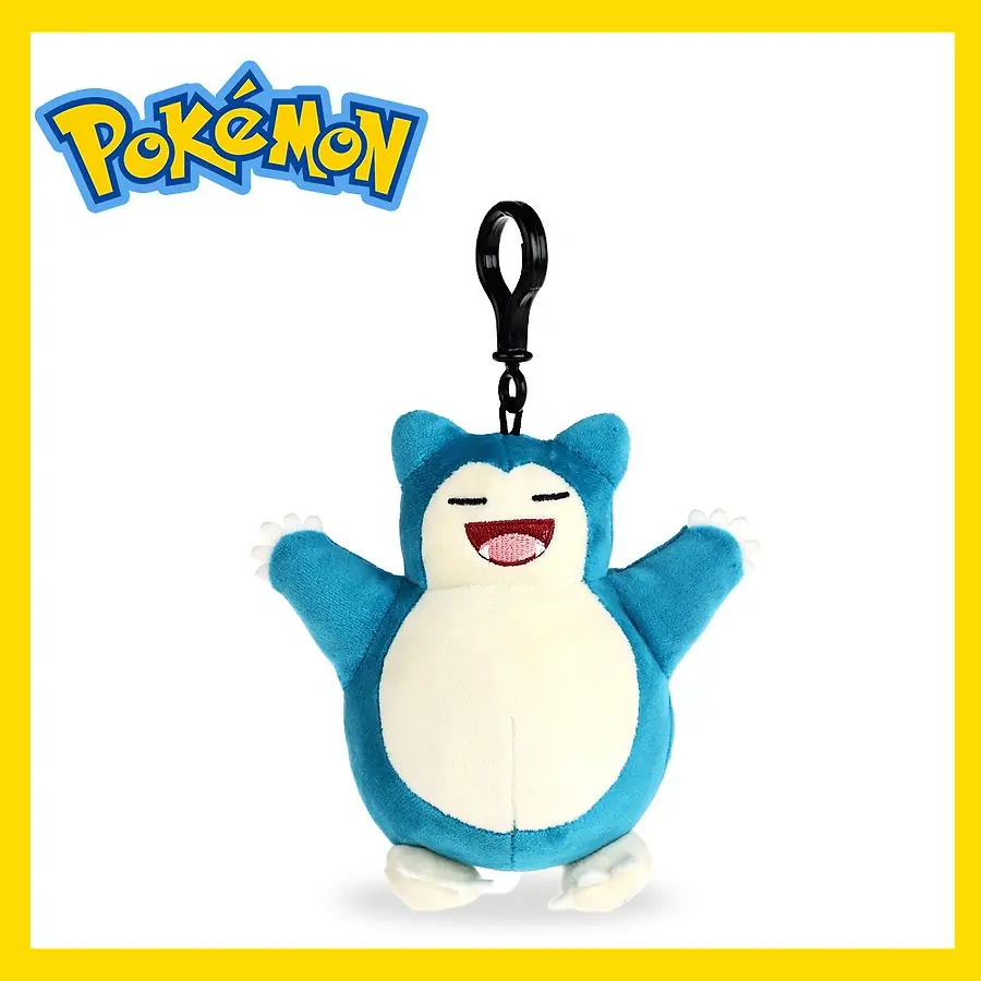 Official Pokemon Happy Snorlax Plush Doll Keychain