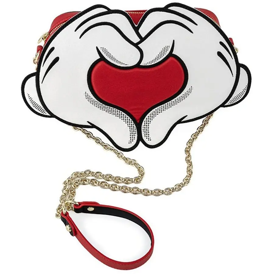 Loungefly Disney Mickey Mouse Love Heart Hands Crossbody Bag